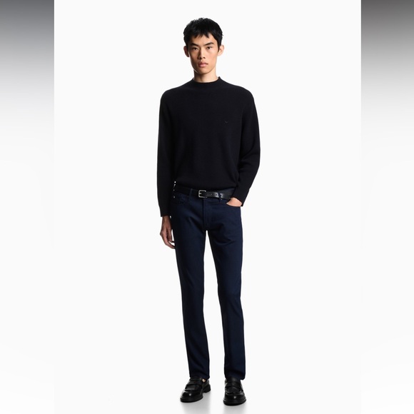 Emporio Armani J06 SLIM-FIT, MICRO POLKA-DOT DENIM JEANS - Picture 1 of 10